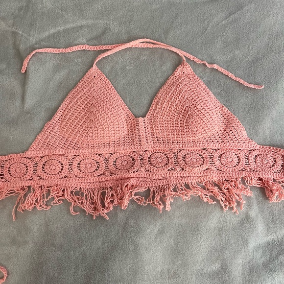 pink halter crochet top - Picture 1 of 2